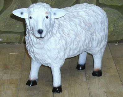 XL Schaf steht 35cm Premium Gartendeko lebensecht Garten Deko Figur
