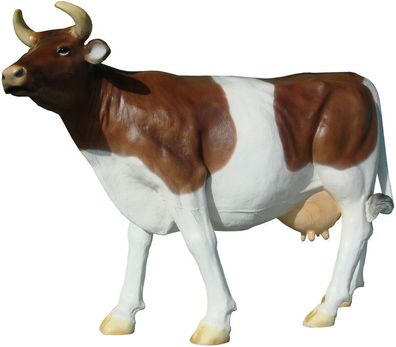 XXL Kuh lebensgross braun-weiss Premium Gartendeko ca. 220cm Deko Figur WOW!