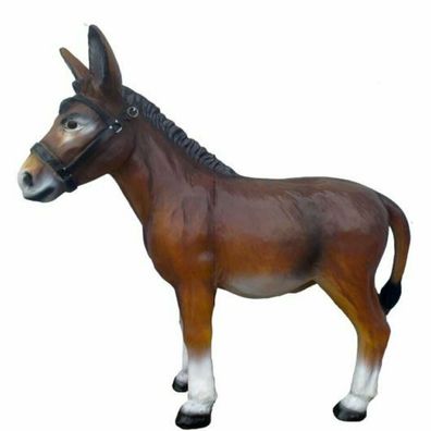 XL Premium Esel braun 100cm lebensgross Garten Deko Figur inkl. Spedition