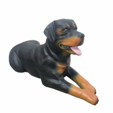 XXL Premium Rottweiler in lebensgross 90cm Hund Garten Deko Figur mit Spedition