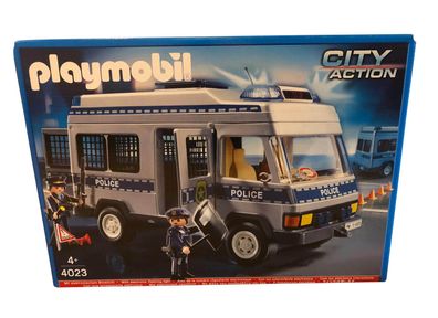 Playmobil 4023 - Polizeitransporter mit Spielfiguren und viel Zubehör, Modellnut