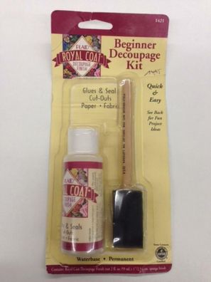 Royal Coat Beginner Decoupage Kit, für Papier, Stoff usw, klebt und versiegelt