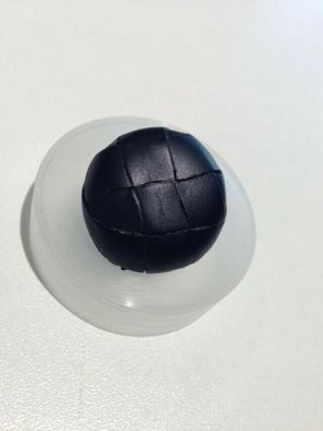 echtes Leder, schwarz: runder Knopf mit Öse, 25 mm