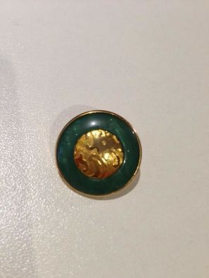 runder Knopf mit Öse, jade mit Gold, 20 mm