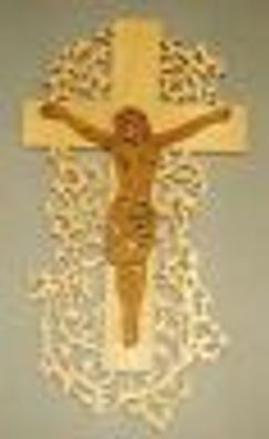 Laubsägevorlage Christus am Kreuz in zwei Ausführungen
