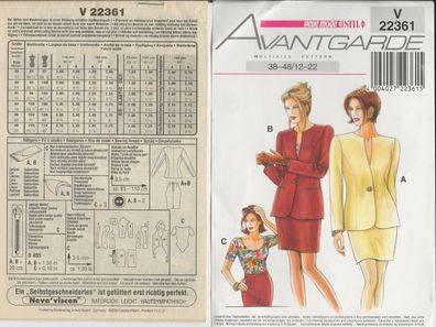 out-of-print: Neue Mode Avantgarde, V 22361, pattern, Gr. 38 - 40, sizes 12-14