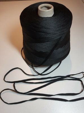 10 m Gummiband (Gummikordel flach), 6 mm breit, schwarz, weich (EUR 0,60/ m)