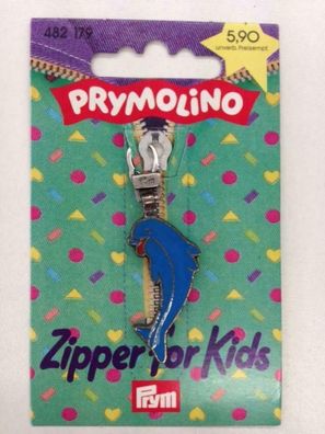 Prym: Prymolino Zipper for Kids, Reißverschluß Zieher, für Kinder "Delfin"