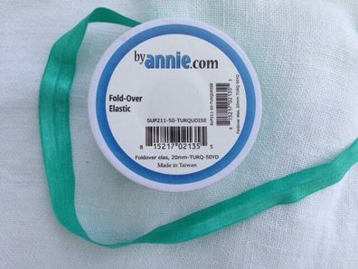 aus USA: by Annie fold-over elastic, 3 Meter Nylon-Gummiband, 20 mm breit, mint