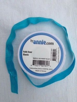 aus USA: byAnnie fold-over elastic, 3 Meter Nylon-Gummiband, 20 mm breit, türkis