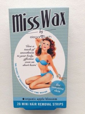 Miss Wax, 20 Mini Hair Removal Wax Strips, for sensitive skin