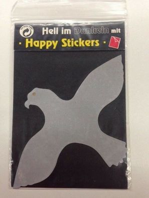 Reflex-Sticker silber, aus Scotchlite, "Vogel", zum Aufkleben und/ oder Annähen