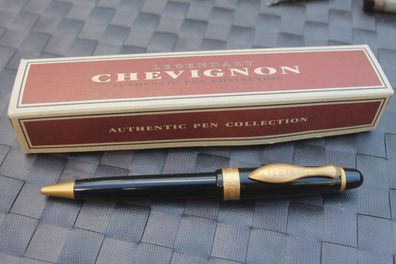 Chevignon Kugelschreiber, Vintage-Kuli, Retro-Kugelschreiber, schwarz