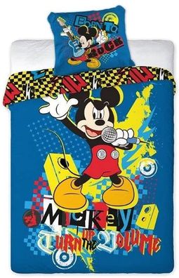 Mickey Mouse Bettwäsche Turn up the Volume Bettbezug Einzelbett Mickey Minnie