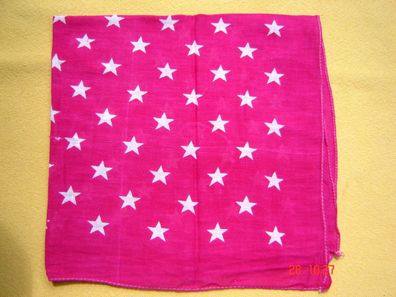 Nikituch Sterne in Farbe fuxia pink feines Kindertuch Baumwolle Kopftuch 50x50 cm