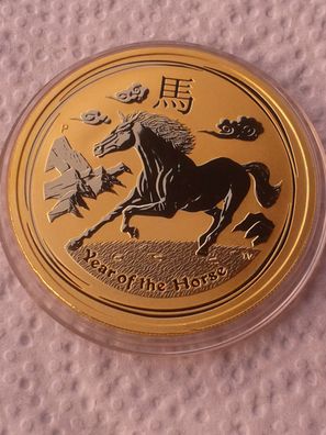 100$ 2014 Australien Lunar Pferd 1 Unze 999er Gold bankfrisch in Kapsel 100 Dollar