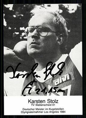 Karsten Stolz Autogrammkarte 80er Jahre Original Signiert Leichtathletik + A 61190
