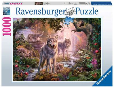 Ravensburger Puzzle - Wolfsfamilie im Sommer - 1000 Teile Wolf, Wölfe # 15185