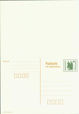 Ganzsache DDR P 108 postfr Antwortpostkarte Goethe-Schiller-Denkmal