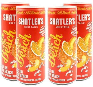 Shatlers Cocktail - 4er Set Shatlers Sex on the Beach 0,25L (10,1% Vol) inklusi