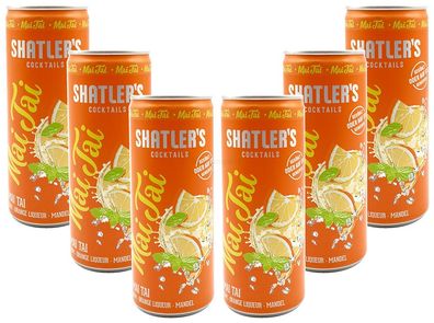 Shatlers Cocktail - 6er Set Shatlers Mai Tai 0,25L (10,1% Vol) inklusive Pfand