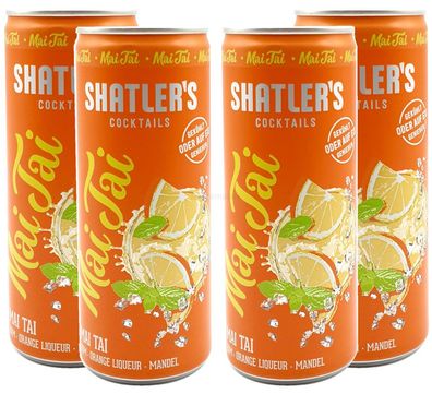 Shatlers Cocktail - 4er Set Shatlers Mai Tai 0,25L (10,1% Vol) inklusive Pfand