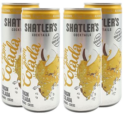 Shatlers Cocktail - 4er Set Shatlers Virgin Colada 0,25L Alkoholfrei - inklusiv