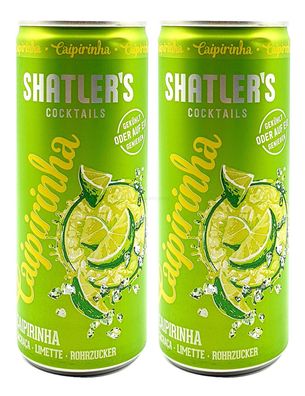 Shatlers Cocktail - 2er Set Shatlers Caipirinha 0,25L (10,1% Vol) inklusive Pfa