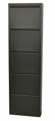 Metall-Schuhschrank anthrazit 5 Klappen Schuhkipper Schuhregal modern design NEU
