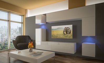 Prag NX5 Möbel für Wohnzimmer Wohnwand Mediawand Schrankwand Wohnschrank