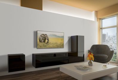 Malm NX14 Möbel für Wohnzimmer Wohnwand Mediawand Schrankwand Wohnschrank