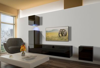 Hemnes NX15 Möbel für Wohnzimmer Wohnwand Mediawand Schrankwand Wohnschrank