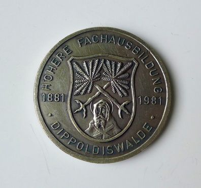 DDR Medaille Ingenieurschule Lebensmittelindustrie Dippoldiswalde 1881 1981 ISD