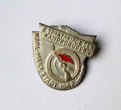 DDR Abzeichen 2. Spartakiade der Kampfgruppen Karl Marx Stadt 1962 Chemnitz