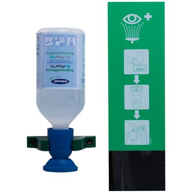 Actiomedic EYE CARE Augenspülstation Single I mit 500 ml BioPhos74 Augenspülflasche