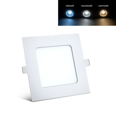 6 Watt LED Panel Ultra Slim Panel Einbauleuchte Quadrat Eckig 12x12 cm