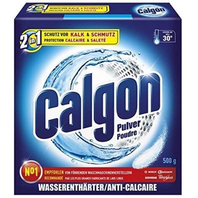 Calgon 2in1 Pulver 500g Pack WasserEnthärter Waschmaschine Kalk Schmutz 0,5kg