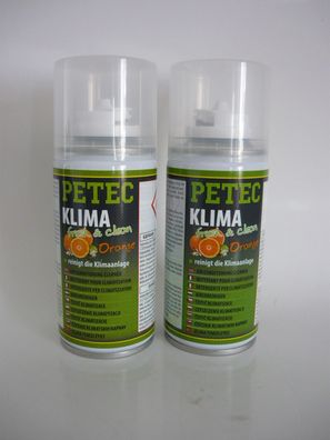 2 x Petec Klima Fresh & Clean Automatik Spray Orange 150ml 71460