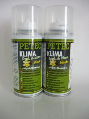 2 x Petec Klima Fresh & Clean Automatik Spray Vanille 150ml 71470