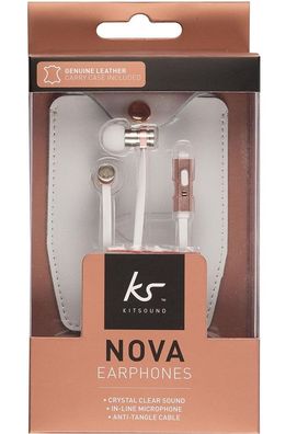 KitSound Nova InEar Headphones Mikrofon Kopfhörer 3,5mm Klinke Headset Rosegold