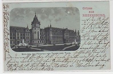 61873 Ak Grüsse aus Regensburg Schloss des Fürsten von Thurn und Taxis 1898