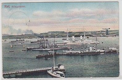 62329 Ak Kiel Kriegshafen mit vielen Kriegsschiffen 1909