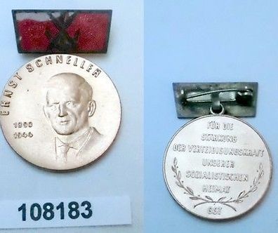 seltene DDR Ernst Schneller Medaille in Bronze