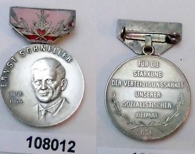seltene DDR Ernst Schneller Medaille in Silber Randpunze 900