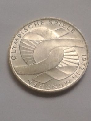 10 Mark 1972 BRD Silber Olympische Spiele München Zeltdach 625er Silber