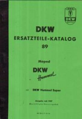 DKW Hummel Ersatzteile Katalog Nr. 89, Super Hummel, Moped, Oldtimer
