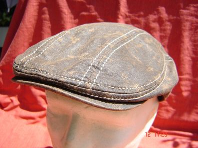 Flatcap Sportmütze Cap Sommercap wie Antikleder braun