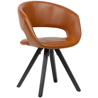 Wohnling Esszimmerstuhl Kunstleder Braun 110 kg Küchenstuhl mit Lehne Stuhl