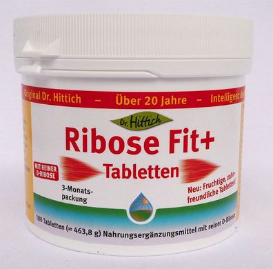 Dr. Hittich Ribose-Fit Plus, 3x 180 Tabletten, zahnfreundlich, D-Ribose Ribose Fit
