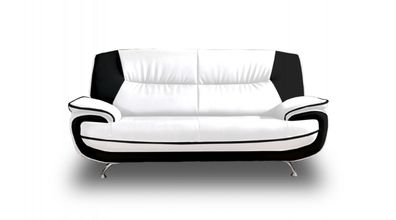 Onyx 2-Sitzer Sofa Couch Kunstleder schwarz weiss rot